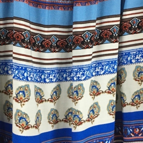 Umgee Blue Boho Crochet & Fringe Trimmed Cami Top Size Medium - Picture 5 of 8